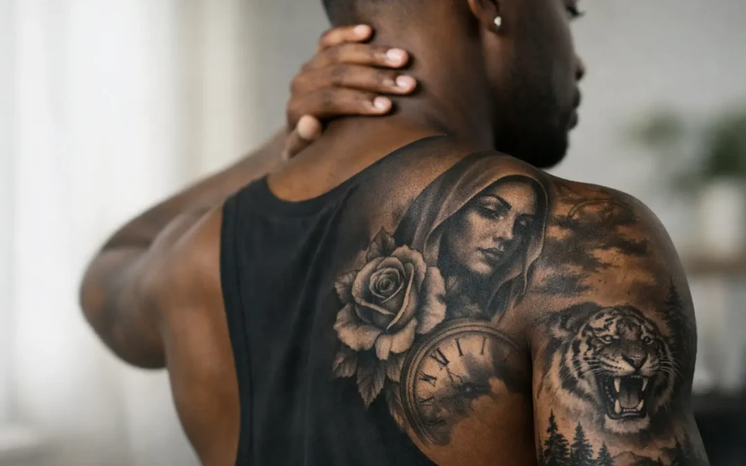 Black and Grey Tattoos on Dark Skin That Last