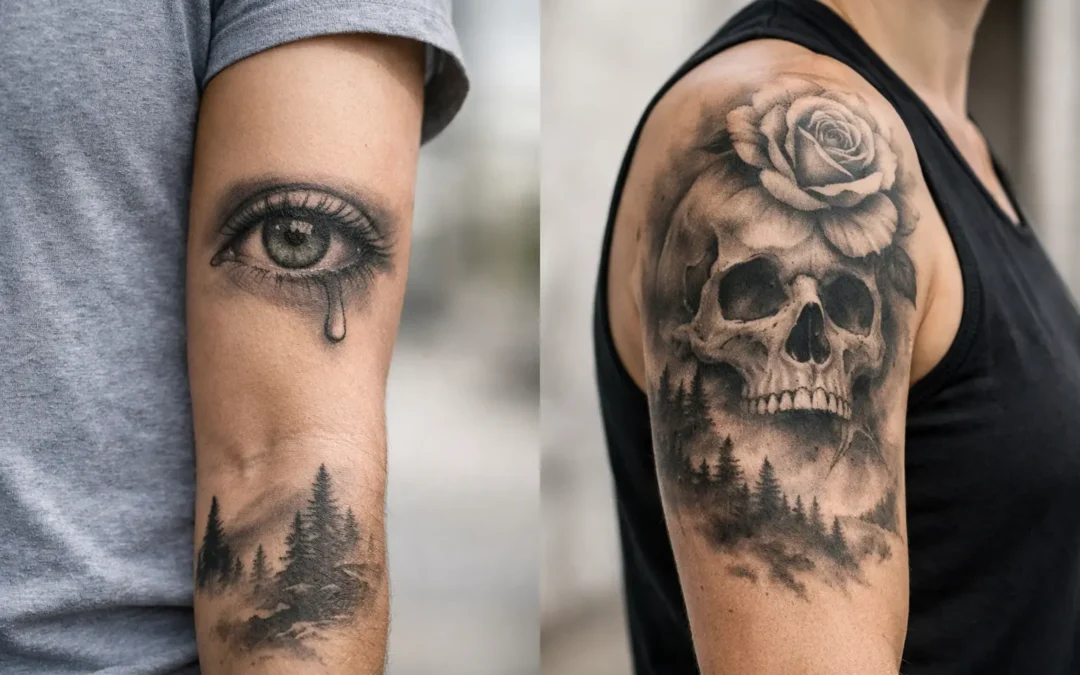 What Black and Grey Tattoos Look Like Healed